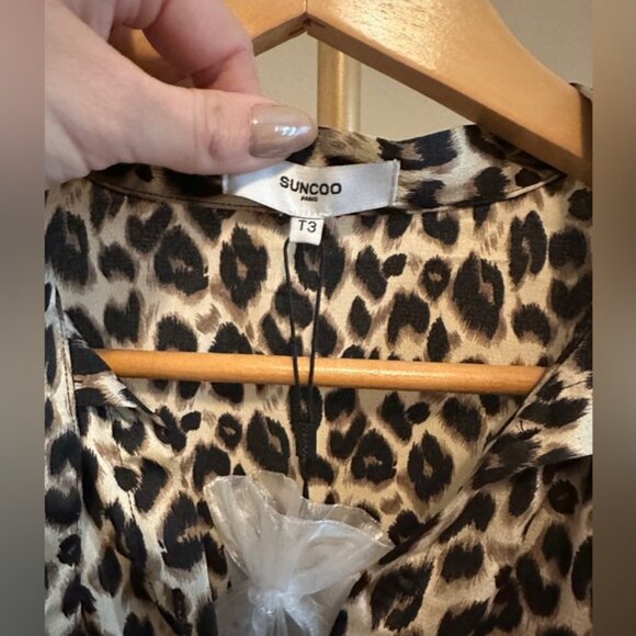 SUNCOO Paris Leopard Print Blouse – Size T3 (Large) – BNWT - Picture 2 of 7